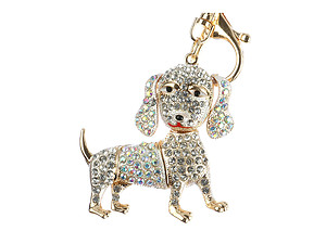 Puppy Dog Moving Parts Hollow Textured Metal Key Chain Accessory Handbag Charm
