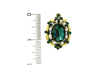 Green Fashion Faceted Oval Stone Aged Finish Metal Cutout Post Pin Earrings