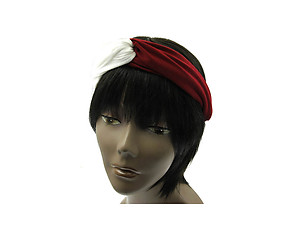 Dark Red & White Fabric Intercross Fashion Headband Hair Accessory