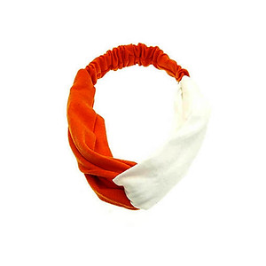 Orange & White Fabric Intercross Fashion Headband Hair Accessory