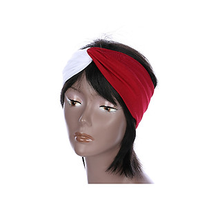 Red & White Fabric Stretch Double Layer Fashion Headband Hair Accessory