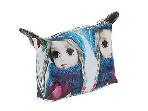 Anime Doll Face Print Vinyl Makeup Cosmetic Pouch Bag Accessory