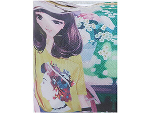 Anime Doll Face Print Vinyl Makeup Cosmetic Pouch Bag Accessory