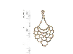 Goldtone Drop Rhinestone Wedding Formal Post Pin Earrings