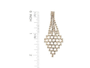 Goldtone Drop Rhinestone Wedding Formal Post Pin Earrings