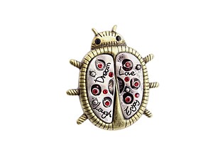 Dream Love Laugh Enjoy Crystal Stone Lady Bug Brooch