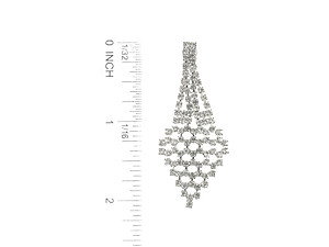 Silvertone Drop Rhinestone Wedding Formal Post Pin Earrings