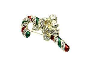 Christmas Cane Pin & Brooch