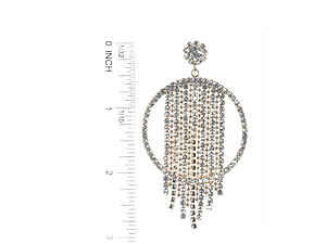 Goldtone Drop Rhinestone Wedding Formal Post Pin Earrings