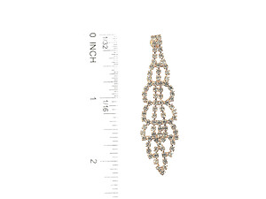 Goldtone Drop Rhinestone Wedding Formal Post Pin Earrings
