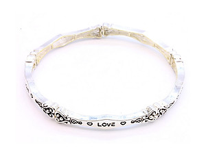 Love Stretch Bracelet in Antique Silvertone