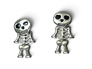 2 Piece Skeleton Halloween Themed Post Earrings