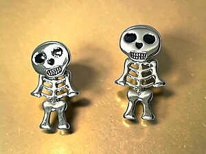 2 Piece Skeleton Halloween Themed Post Earrings