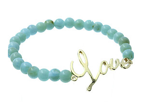 LOVE Lucite Bead Stretch Bracelet