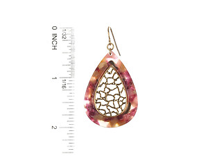 Matte Finish Metal Filigree Teardrop Natural Stone Finish Earrings