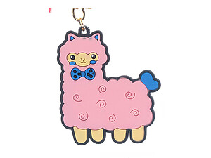 Pink Sheep Tassel Faux Suede & Rubber Key Chain Handbag Charm