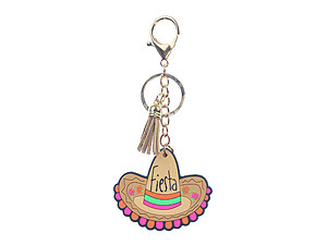 Sombrero Tassel Faux Suede & Rubber Key Chain Handbag Charm