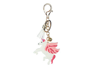 Unicorn Tassel Faux Suede & Rubber Key Chain Handbag Charm