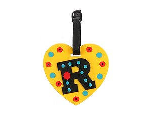 'R' initial ~ Travel Suitcase ID Luggage Tag and Suitcase Label