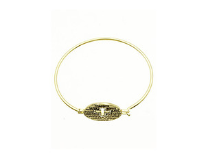 Goldtone Message Metal Cross Wire Bangle Bracelet