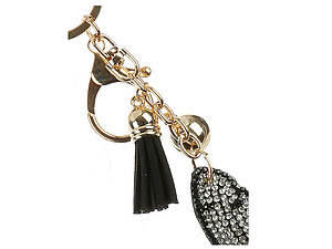 Feather Tassel Bling Faux Suede Stuffed Pillow Key Chain Handbag Charm