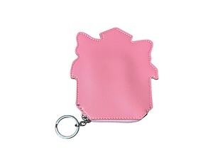 Perfume Bottle Faux Leather Zip Closure Coin Pouch Keychain