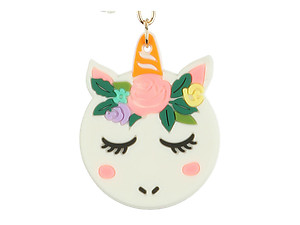 Unicorn Head Tassel Faux Suede & Rubber Key Chain Handbag Charm