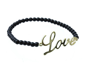 LOVE Lucite Bead Stretch Bracelet