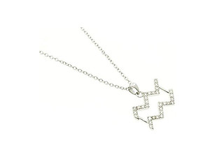 Aquarius Cubic Zirconia Horoscope Necklace