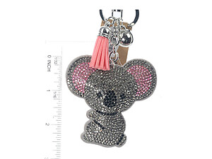 Koala Faux Suede Tassel Stuffed Pillow Key Chain Handbag Charm