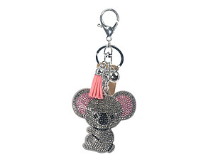 Koala Faux Suede Tassel Stuffed Pillow Key Chain Handbag Charm