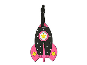 Rocketship ~ Travel Suitcase ID Luggage Tag and Suitcase Label