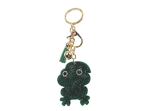 Frog Tassel Bling Faux Suede Stuffed Pillow Key Chain Handbag Charm