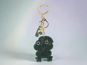 Frog Tassel Bling Faux Suede Stuffed Pillow Key Chain Handbag Charm