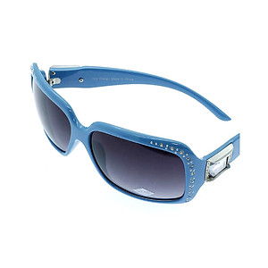 Turquoise Crystal Stone Studded Wide Lense Sunglasses
