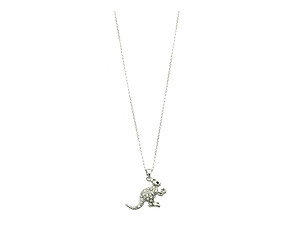 Kangaroo Metal Crystal Stone Pendant Link Chain Necklace