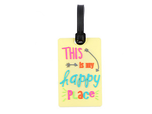 Happy Place ~ Travel Suitcase ID Luggage Tag and Suitcase Label