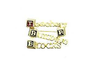 Teachers R Building Blocks Pin & Brooch