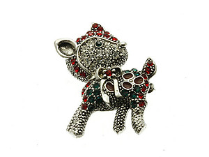 Crystal Stone Paved Reindeer Pin and Brooch