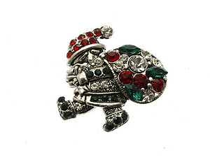 Metal Burnish Santa Claus Pin and Brooch