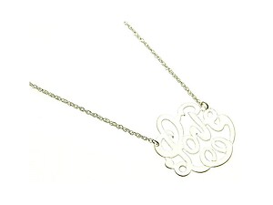 Metal Message LOVE Necklace in Matt Silvertone