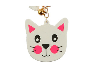 Kitten Tassel Faux Suede & Rubber Key Chain Handbag Charm