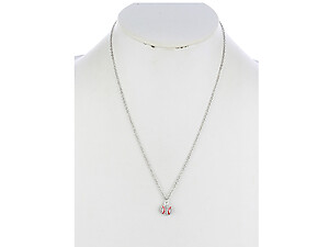 Dainty Crystal Stone Paved White Baseball Necklace