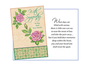 Never Be Apart ~ Sympathy Card
