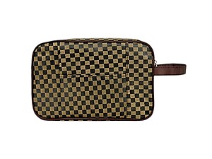 Men's Brown Accessory Zip Top Toiletry Travel Bag