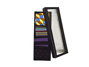 Men's Fancy Multi Colored Socks Gift Box ~ 4 pair ~ Style 0627