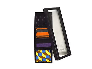 Men's Fancy Multi Colored Socks Gift Box ~ 4 pair ~ Style 0631