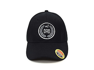 #1 Dad Black Embroidered Baseball Hat Cap w/ Adjustable Velcro Closure