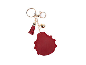 Ladybug Tassel Bling Faux Suede Stuffed Pillow Key Chain Handbag Charm