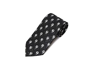 Dark Gray Soccer Balls Novelty Tie
